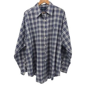 Ralph Lauren Blake‎ Shirt Mens XL Blue White Plaid Button Down 100% Cotton
